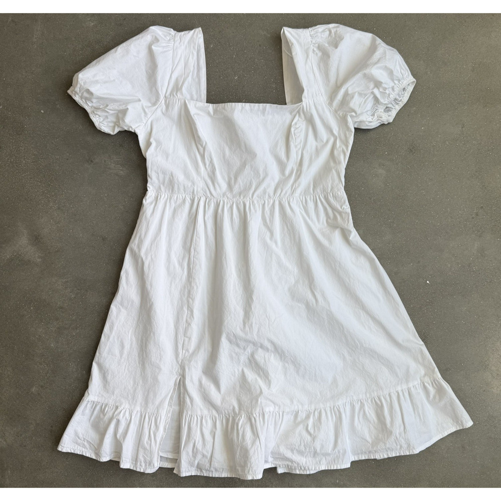 ASTR The Label white Puff Sleeve mini Dress Size XL Cottagecore ruffle flowy